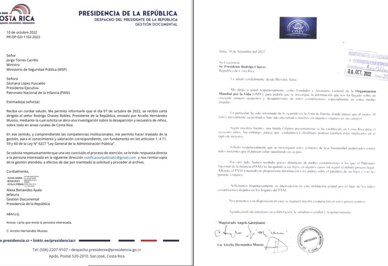La disposizione del Presidente del Costa Rica, Rodrigo Chaves, per indagare sulle denunce di scomparsa di bambini
